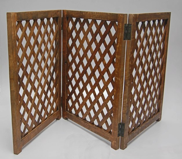 3 panel mango wood pet gate