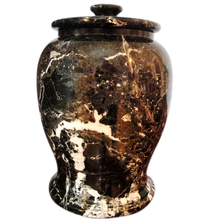 Black Zebra Adult Marble Cremation Urn