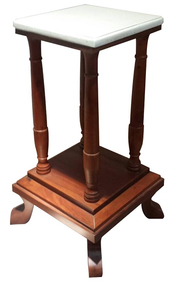 Mahogany plant stand with Marble terazzo top